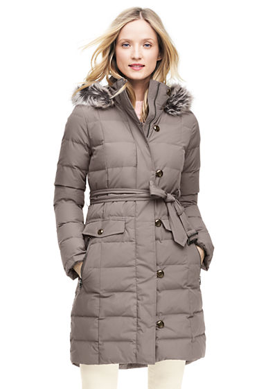 Women's Belted Long Down Coat from Lands' End